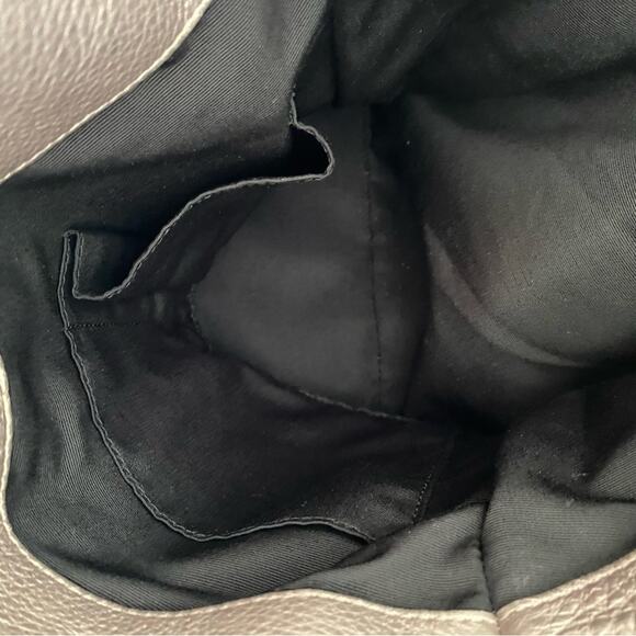 Coach Phoebe Saddle Leather Pebbled Medium Shoulder Bag Purse Pewter - Picture 8 of 13